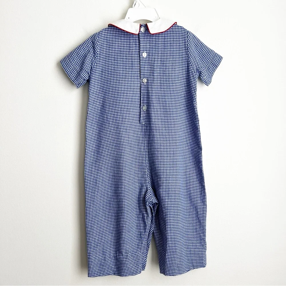 Silly Goose Hand Smocked Firetruck Longall 24 Months - Picture 4 of 4
